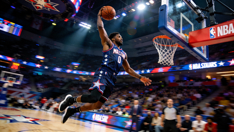 NBA全明星赛精彩扣篮瞬间高清图片