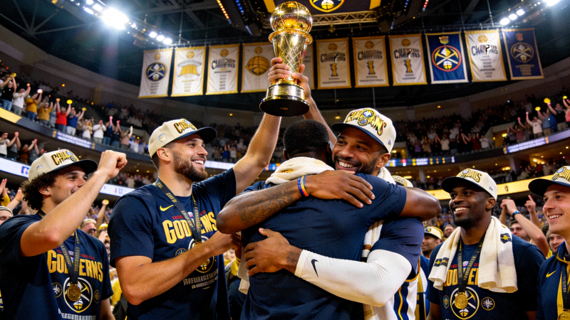 NBA总决赛丹佛掘金队庆祝夺冠时刻